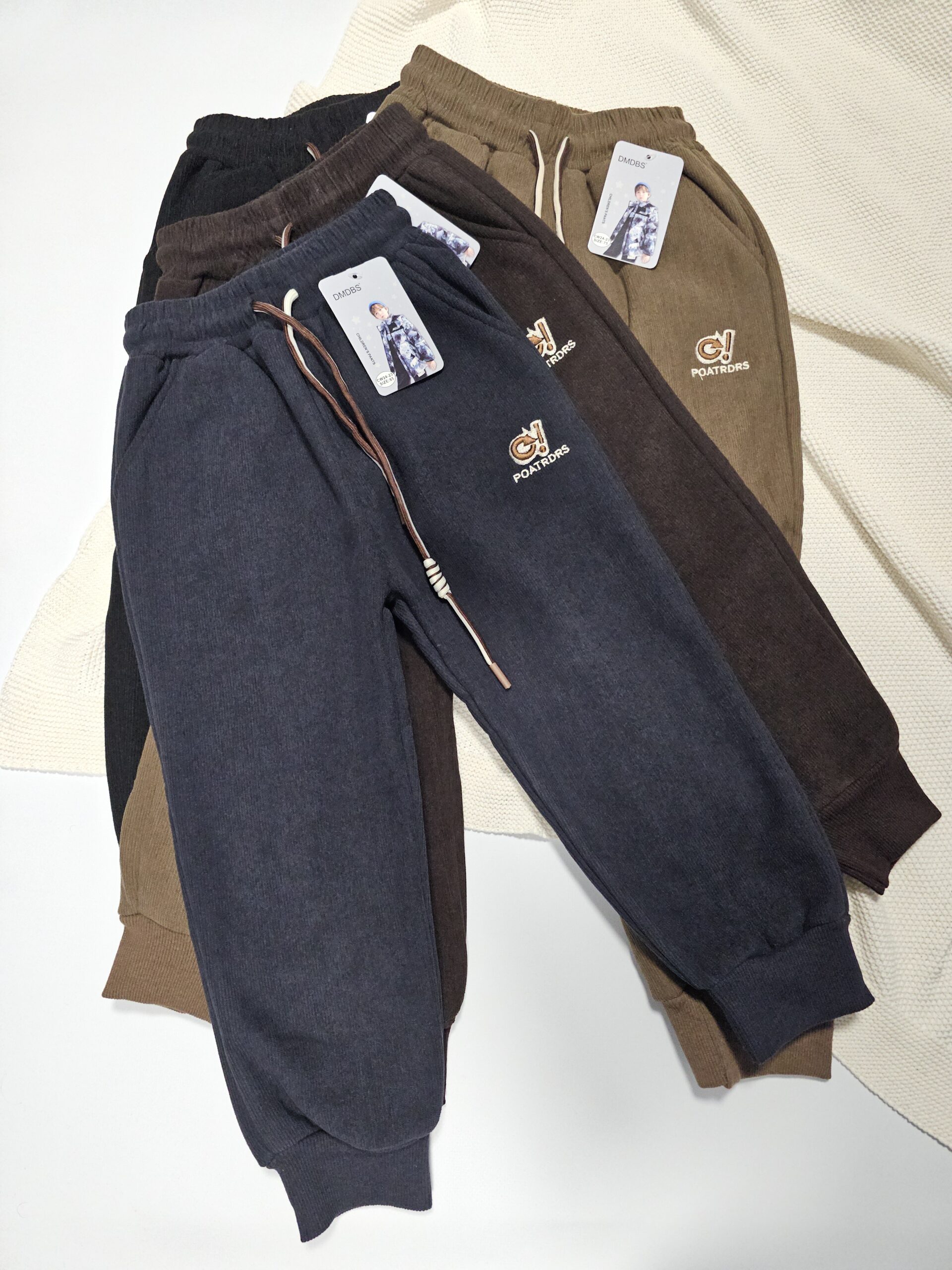 Штаны вельветовые на байке для мальчиков и девочек