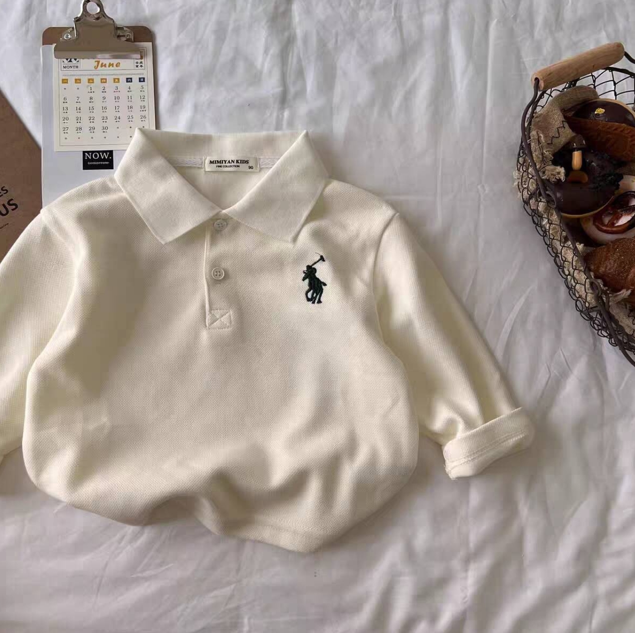 Лонгслив поло для мальчиков